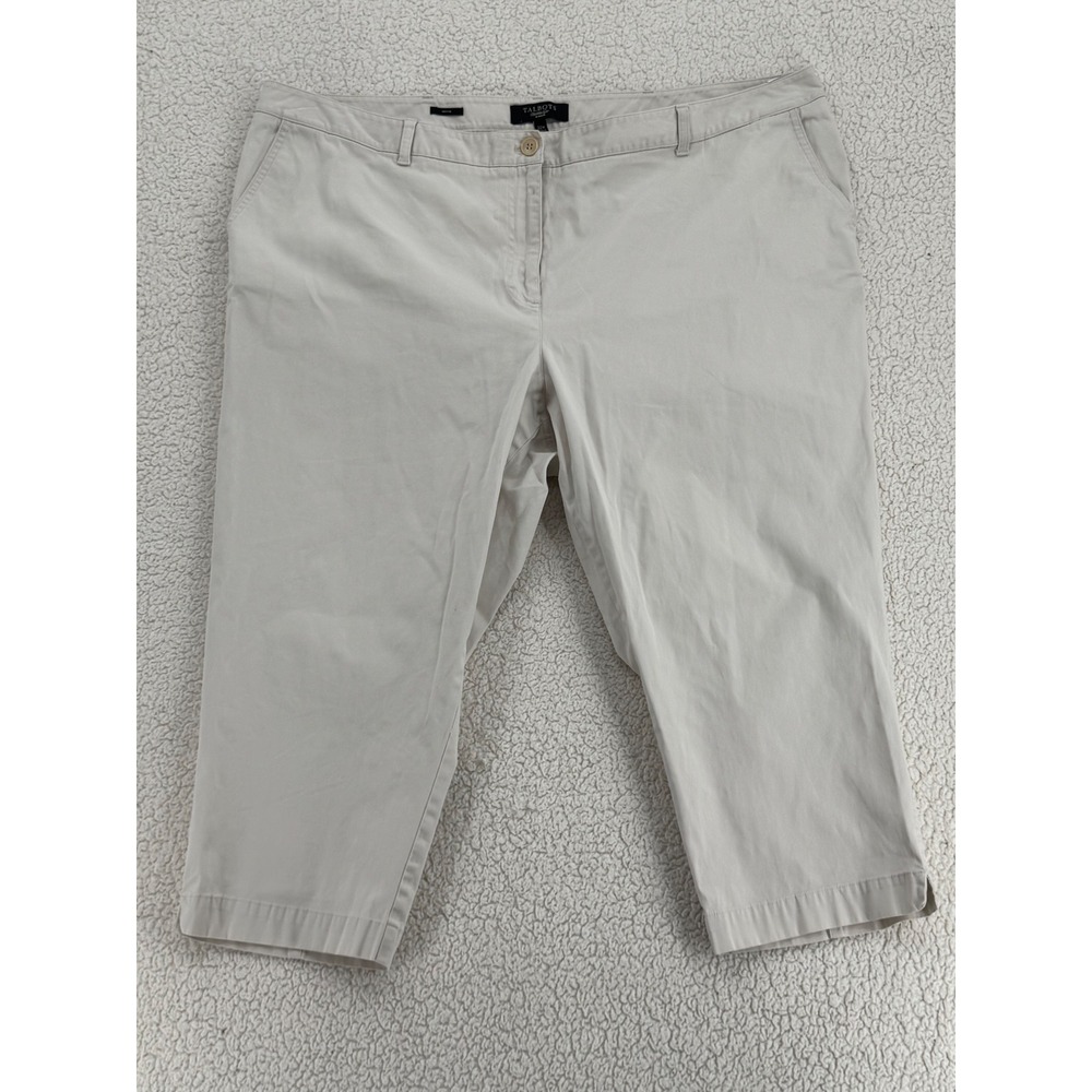 Talbots Heritage Capri Pants Woman Size 22W Beige Khaki Chino Mid Rise
